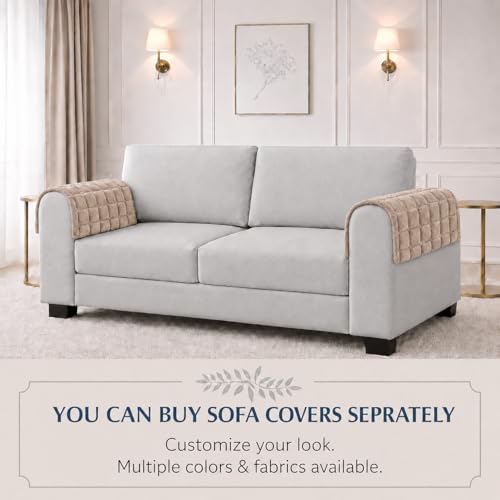 Image of STITCHNEST 'Haven Soft Series' Sofa Armrest Cover | Ultra Soft Plush Hand Rest Protector for Sofa & Couch Furniture, Washable Textured Arm Cover