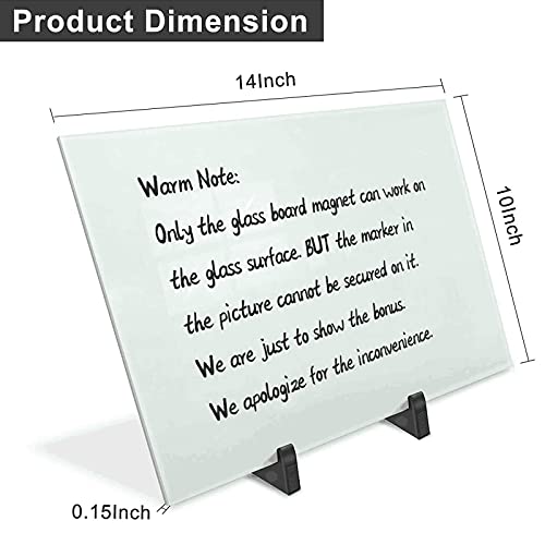 Magnetic Small Glass Whiteboard Desktop, Zhidian 14X10" Portable Tempered Glass Dry Erase Board Panel With Adjustable Stand For Desk, Tabletop Glass Writing Board Easel For Office Home #TOP3