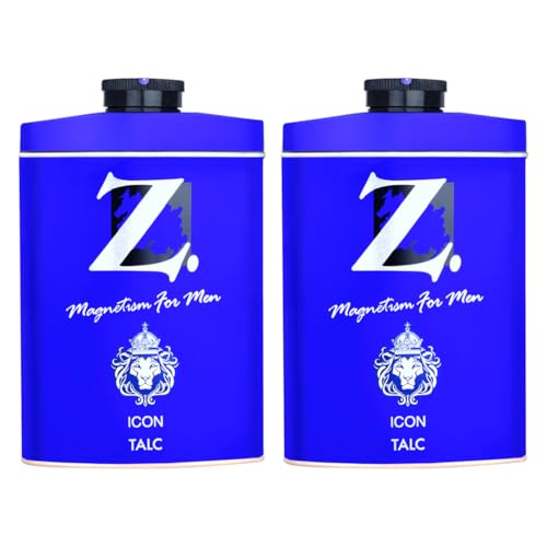 Image of Z Magnetism Icon Deodorizing Talcum Powder for Men | Signature Spicy & Bold Fragrance | Fights Body Odor & Ensures Long Lasting Freshness | Suitable for All Skin Types - 100g (Pack of 2)