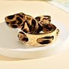 ROYNRAU Chunky Gold Hammered Bracelets for Women, Leopard Print Scarf Big Golden Stainless Steel Cuff Bangle Silk Styling Charm Stackable Statement Jewelry Gifts (2.1CM-Gold) #2