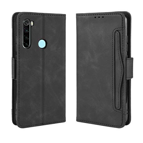 Étui en cuir Xiaomi Redmi Note 8 finition peau de veau noire