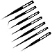 Price comparison product image Zacro 7 Pieces Precision ESD Anti-Static Tweezers, Stainless Steel Tweezers for Electronics, Jewelry-Making, Laboratory Work, Repairing, Hobbies