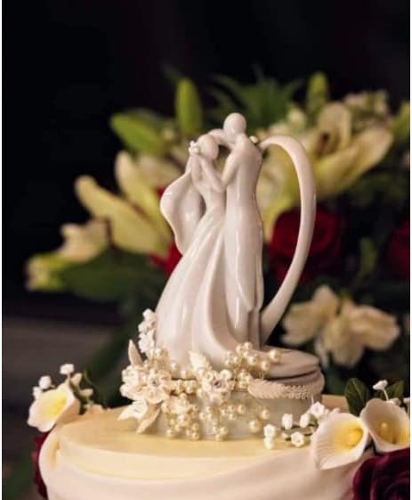  Vintage Rose Pearl and Heart  Cake Topper: Base Color: GOLD WIRING thumbnail