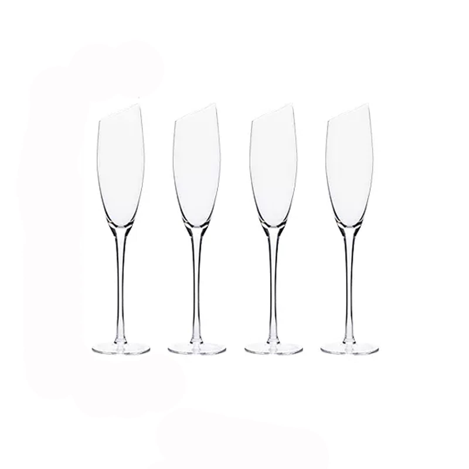 Verres à champagne Verres à champagne inclinés créatifs Ensemble de 4 verres étincelants en verre de cristal de 180 ml Accueil Flûte à champagne de luxe Gobelets faits à la main Flûtes à champagne