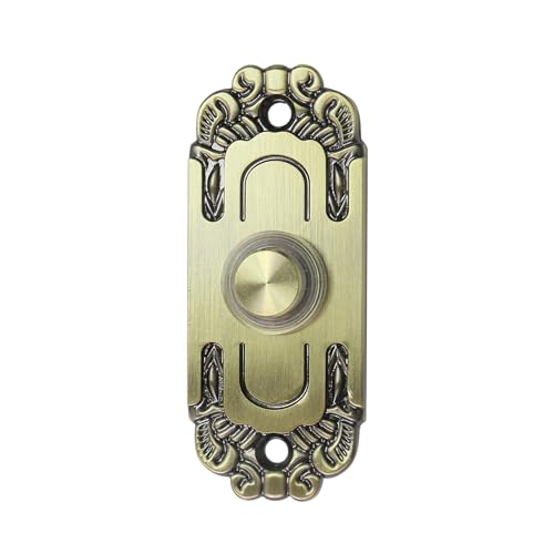 Bouton de sonnette laiton rétro 8 cm LED pour façade ancienne - 5