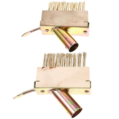Housoutil 2 Pezzi Spazzola Esfoliante in Filo D’acciaio per Rimozione Muschio e Malta, Set 2 Pezzi senza Manico, Strumento per Pulizia Crepe e Pietre da Patio, Adatta per Giardinaggio e