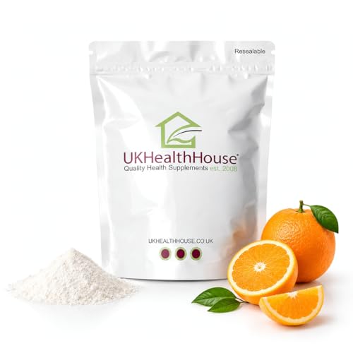 UKHealthHouse Vitamin C Powder (100g) High Strength Sodium Ascorbate Powder 100% Pure Buffered Vitamin C Non-GMO Vegan Sodium Supplement Pharmaceutical Food Grade