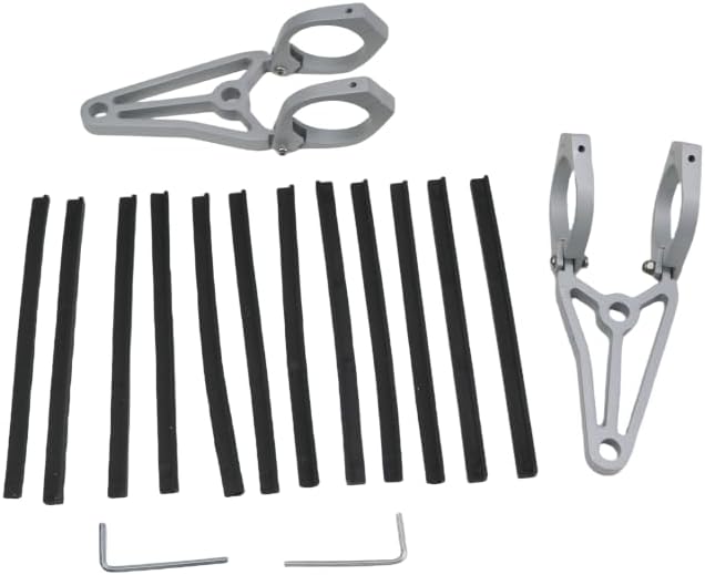 Motorcycle Universal Headlight Mount Bracket Spotlight Holder Fork Mount Clamp for Harley Chopper (Silver)