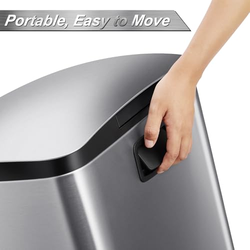 Caneca de basura rectangular de acero inoxidable GarveeHome 50 L miniatura 5