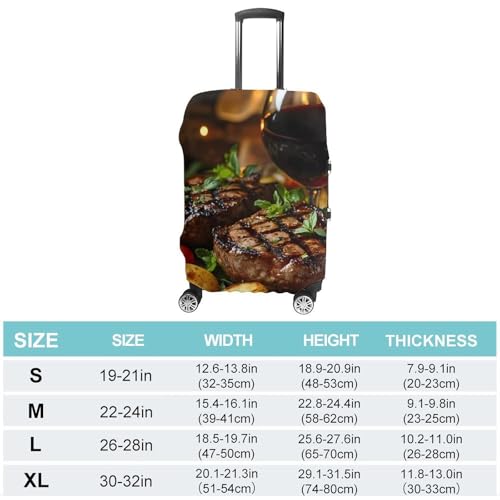 Steak Luggage Cover Suitcase Protector Travel Baggage Covers for Men Women S2