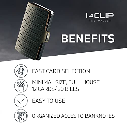 I-Clip Original Mini Wallet With Moneyclip - Slim Wallet - Leather Wallet - Premium Wallet - Cardholder - Advantager Olive #TOP1