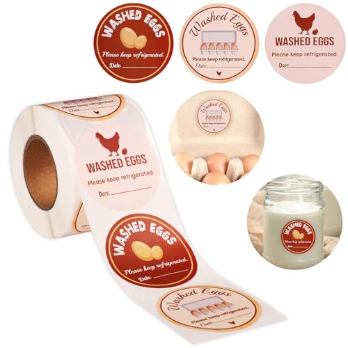Etiquettes d'oeufs frais pour vos récoltes du poulailler, stickers ronds de 5cm style fermier