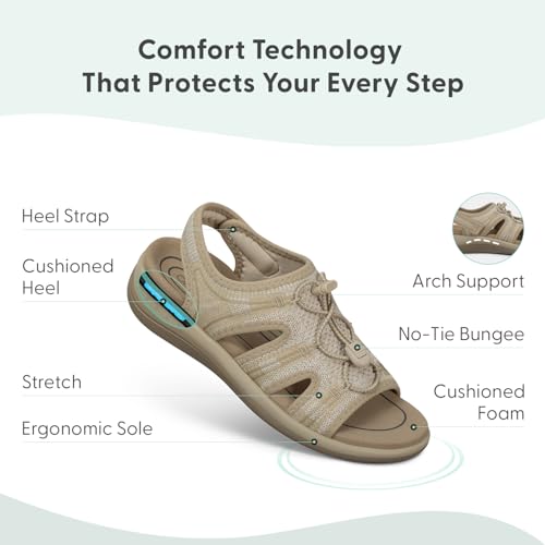 Image of Orthofeet Maui Orthopedic Women Walking Sandal | Adjustable, Stretchable, Breathable with Anatomical Arch Support, Ergonomic Cushioning, Wide Toe Box for Casual Outings