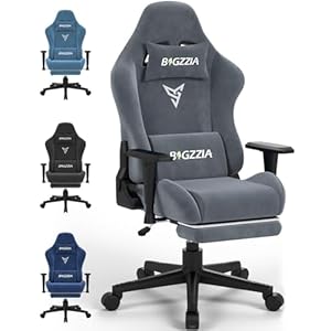 Racingreat Gaming Chair with Footrest, 3D Armrests,Headrest and Lumbar Support, Height Adjustable with 360°-Swivel Seat for Home&Office (Grey)