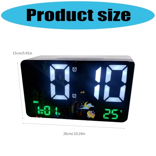 Reloj digital enchufable con temperatura constante contra fallos de pila 7