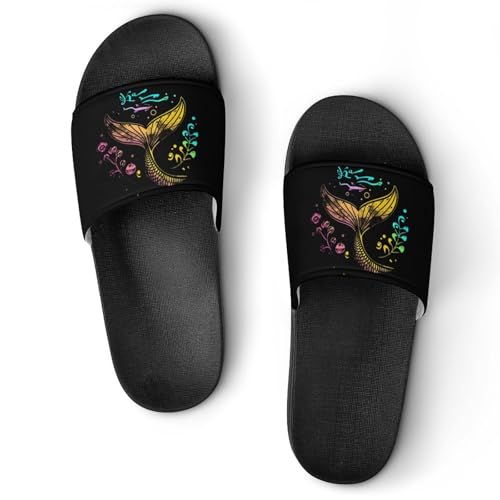 Mermaids Tail House Sandals Non-Slip Bathroom Slippers Beach Summer Shoes for Men Women