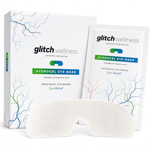 Glitch Cooling Hydrogel Eye Mask – Cold Therapy Gel Pad for Puffy Eyes, Dark Circles & Stress Relief – Relaxing Eye Patch for Fatigue, Dry Eye & Travel