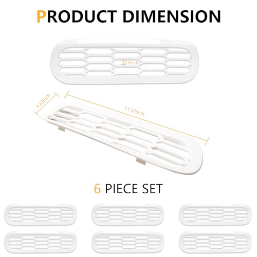 Image of Front Grill Inserts Cover Trims Mesh Grille Frame Kit Compatible with 2021 2022 2023 2024 2025 New Ford Bronco 2 /4 Door Exterior Decoration Accessories Protection Decor Decal, 6Pcs White