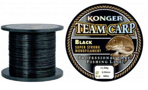 Konger Angelschnur Karpfenschnur Team CARP Black 600m Monofile Feeder (0,35mm / 13,50kg)