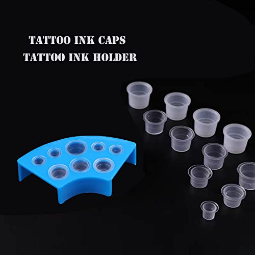 Tattoo Ink Caps 300 Pieces With 1 Cup Holder - Mixed Sizes 100 Small 100 Medium 100 Large For Tattoo Ink Tattoo Supplies Tattoo Sets #TOP2