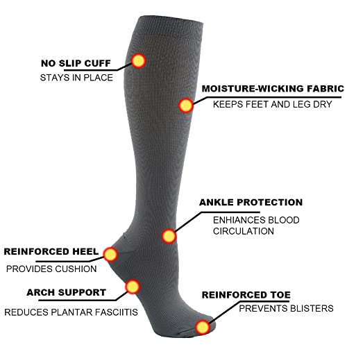 HYCOPROT Compression Socks for Women & Men Circulation (3 works) 15-20 mmHg for Athletics Running Nurses Pregnancy Travel - Image 2