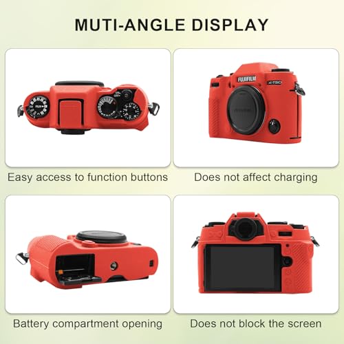 Funda Protector de Cámara para Fujifilm X-T50 Silicona Roja miniatura 2