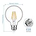 G25 LED Bulb Globe Dimmable Edison Light Bulbs 60W-75W Equivalent, 800Lm Super Bright, 2700K Warm White, E26 Medium Screw Base, 7Watt Omnidirectional Bathroom Vanity Mirror Light, 6-Pack
