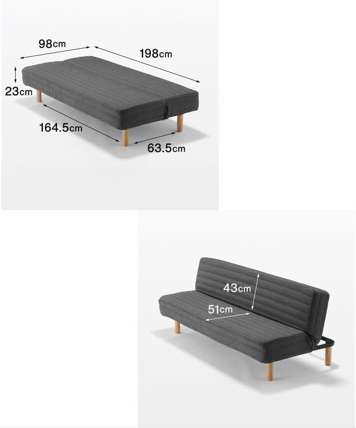 Amazon｜リクライニングソファベッド 幅98×奥行198×高さ23cm (M8