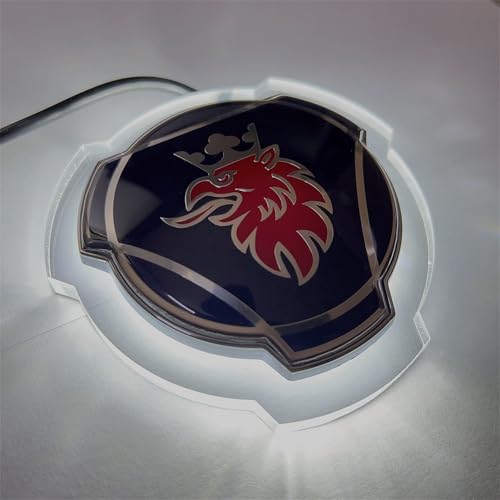 1 Juego de Emblema Azul Plateado para Parrilla Delantera de Camión de Coche Scania con Iluminación LED de 24V, Accesorios de Iluminación, Tira de Luz (Iluminación Blanca)