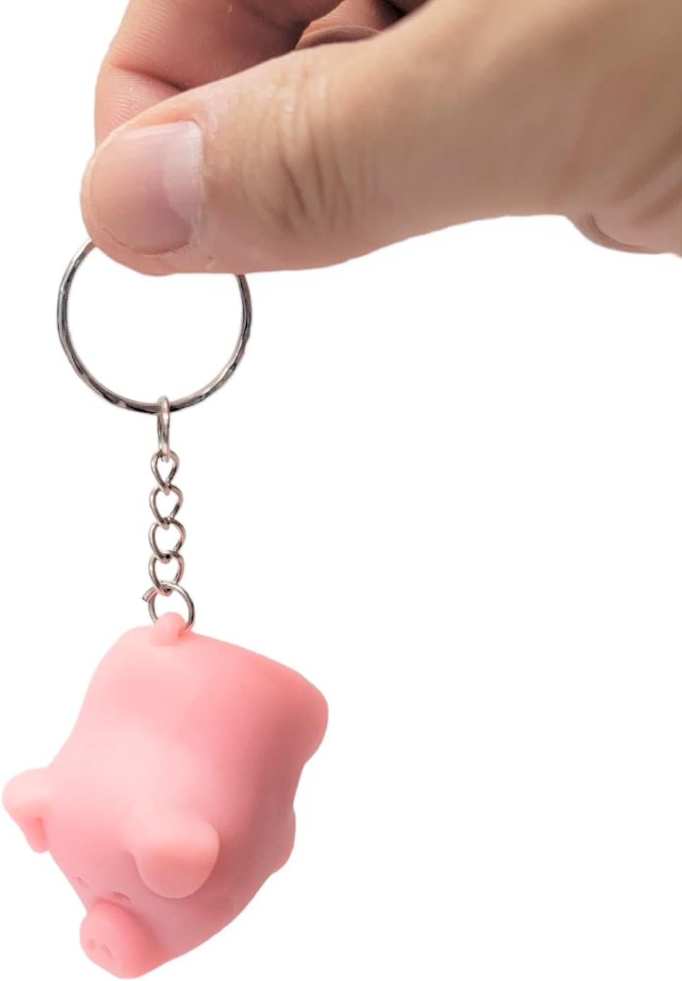 Zugar Land Naughty Squeeze Pooping Pink Pig Keychains (2") Animals Poop TURD Key Chain Ring