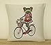 Produktbild Sandner Kissenhülle Gobelin Frosch - Radfahrer 45 x 45 cm Kissenbezug Sofakissen Dekokissen, 1 Stück, Beige, Grün, Rot