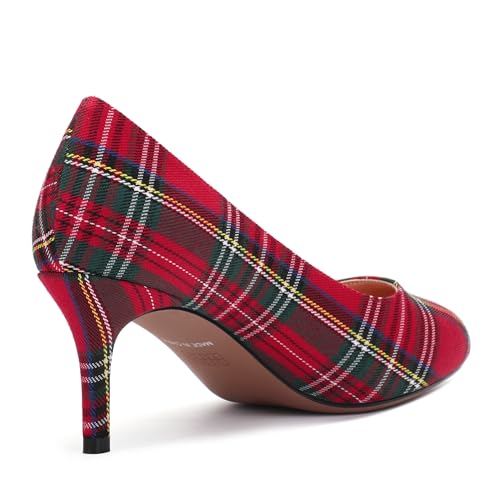 ROSERWISH Womens Slip On Wedding Party Round Toe Sexy Elegant Stiletto Mid Heel Pumps Dress Shoes 2.5 Inch4