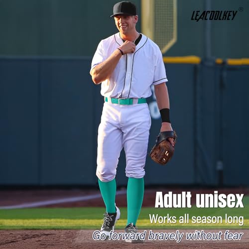 Image of LEACOOLKEY Baseball Belt and Socks Combo Set Adjustable Softball Socks and Elastic Belt for Youth and Adult