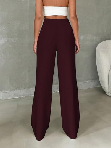 Image of Toochki Trousers for Woman Pants Women's Formal Office Korean | Black Track Pant | Straight | Cotton Spandex Stretchable Trouser | High-Waisted Bottom Wear