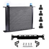 AN10-10AN Stacked Plate Oil Cooler Universal Engine Transmission British Radiator Oil Cooler Condenser Aluminium Alloy Black (30 Row)
