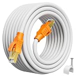 Soibke Cat 8 Ethernet Cable 30FT Shielded, High Speed Internet Cable 2000Mhz 40Gbps, SFTP Shielded Gold Plated RJ45 LAN Network Cable Waterproof, CAT8 Fastest Cable for Gaming/Router/Modem(10 Clips)