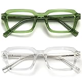 LE DESIGN RÉTRO À LA RENCONTRE DU CONFORT QUOTIDIEN - Les lunettes de lecture anti-lumière bleue EDG sont dotées de verres rectangulaires audacieux, d'une monture transparente et de branches métalliques apparentes pour un look rétro moderne qui convient aussi bien aux hommes qu'aux femmes. Leur forme large met en valeur la plupart des types de visages sans paraître trop imposante.