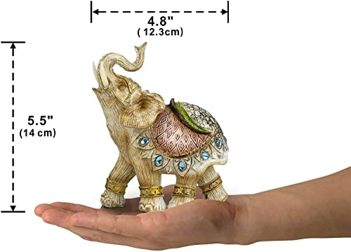 Image of AUGEN Polyresin Elephant Idol Statue Showpiece for Home Decor Decoration and Gifting (1 Piece,7145B2)-B