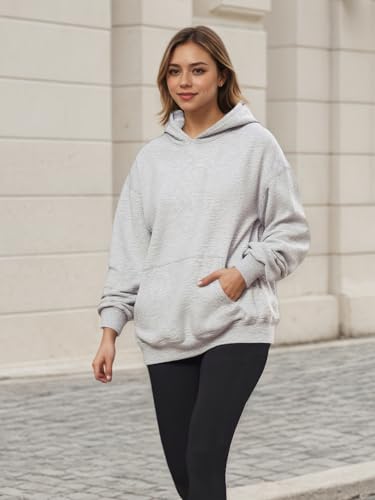 Women Hoodies Sweatshirts Sweaters Fleece Hooded Oversized Long Sleeve Crewneck Shirts Fall Winter Outfits Pocket - Image 4
