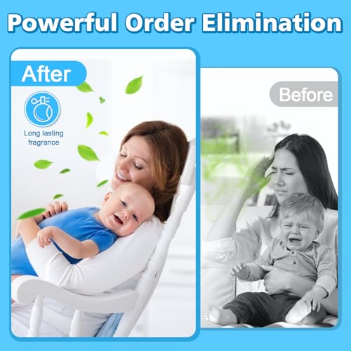 Image of Bags Refill Compatible with Genie Easy Roll Signature Diaper Pail and Platinum Diaper Pail, Upgraded 60 Bags Hold up to 2800 Newborn Diapers, Extra Thickness Powerful Odor Control, Plant Scented