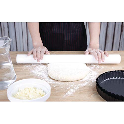Vogue 20-Inch White Polyethylene Rolling Pin for Baking - Image 2