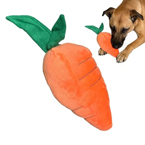 Generico Plüschspielzeug für Hunde- Form einer Karotte mit Quietsche, Quietschspielzeug | für Hundehütte, Training, Solo- Momente, Schießspiele