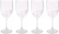 Kit com 4 Taças de Vinho em Acrílico 400ml - Ideais para Praia, Piscina, Festas e Embarcações - Leves, Resistentes e BPA Free - Transparentes