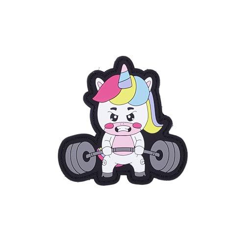 Elitex Training Parche de Goma con Velcro - Unicornio Lifting Heavy - Parche para Mochilas y...