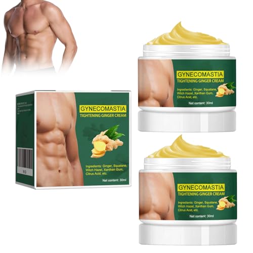 2PC Tightening Ginger Cream, Crema Abdominal, Crema Anticelulitica Efecto Calor, Sculpting Cream, Tratamiento de Masaje Pectoral, Tensa los Músculos del Pecho, Adecuada para Todo Tipo de Pieles