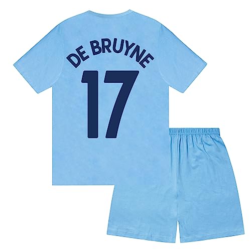 Photo de Manchester City FC Officiel - Ensemble de Pyjama Court thème Football - garçon - Bleu Marine/De Bruyne 17-10-11 Ans