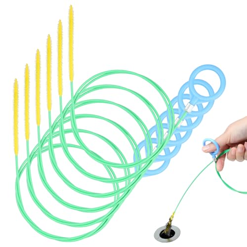 6 Pz Stura Lavandini e Scarichi, 90 cm Spirale Sonda Sturatubi, Sturalavandini Disgorgante Lavandino Stura Lavandino Strumento Professionale, Stura Tubi di Scarico per Pulizia Bagno Vasca Doccia