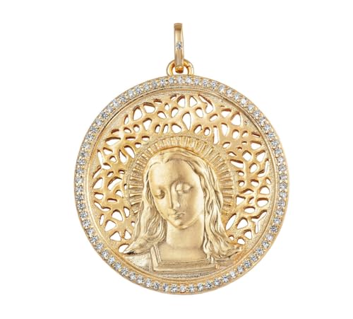 Médaille de la Vierge Marie en argent 925 mm anti-ternissement pour la peau