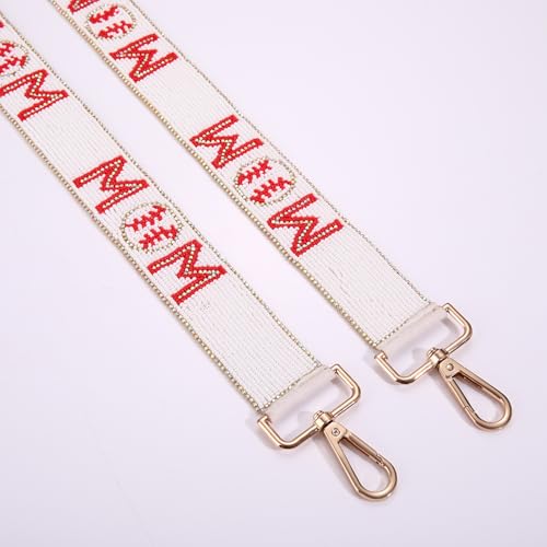 Image of Baseball Purse Strap Replacement Game Day Beaded Purse Strap for Stadium Approved Clear Bag Crossbody Bag Straps