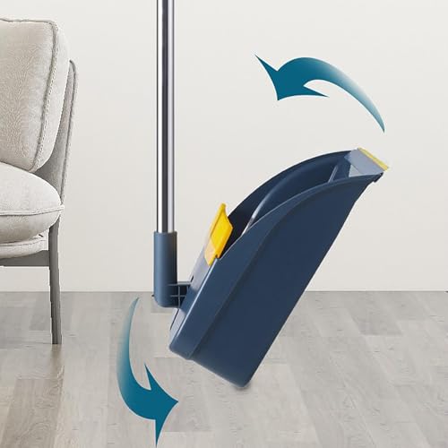 Besen Und Staubschange Set - Dustpan Und Pinsel | Stehende Staubpfanne Mit Kammzähne | Langgattes Leichtgriff Im Innenbesen, Innenreinigungszubehör Für Haus, Garage, Leben, Esszimmer & Schlafzimmer – Bild 5